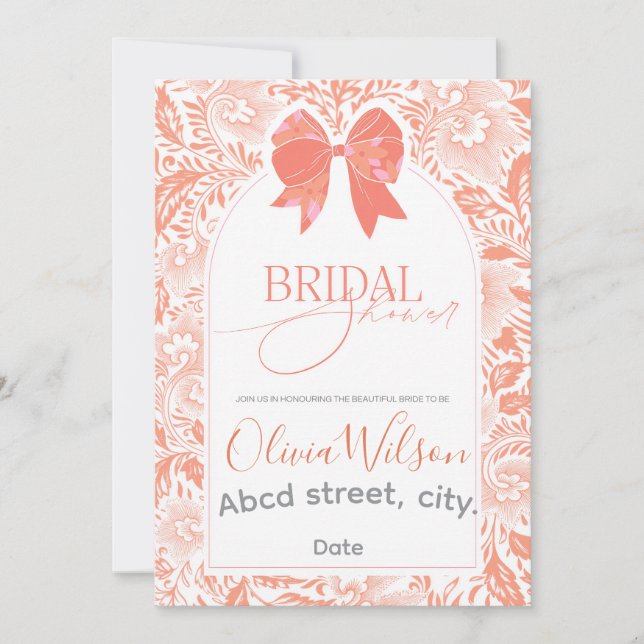 Persika möhippa inbjudningar (Framsida)