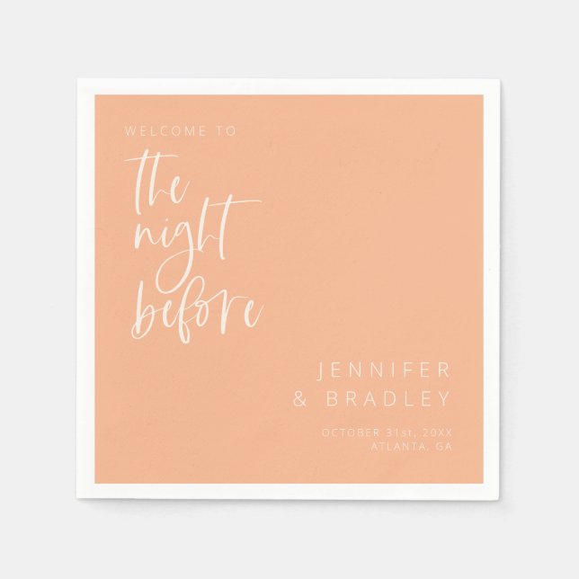 Persika natten före repetitionsmiddagen pappersservett (Framsidan)