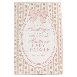 Persika och beige fancy blommig baby shower-gåva
