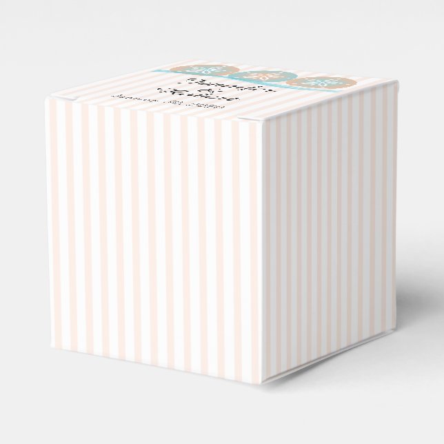 Persika- och Blue Sand Dollars Beach Wedding Presentaskar (Framsidan Sidan)