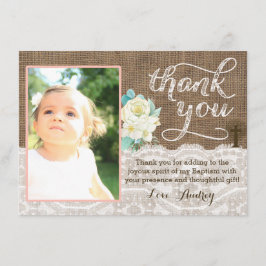 Persika- och elfenbendop tackar dig att card för tack kort