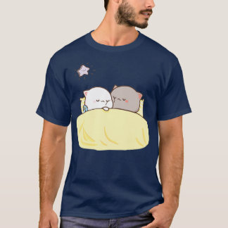 Persika och Goma Mochi Cat Sleeping T Shirt