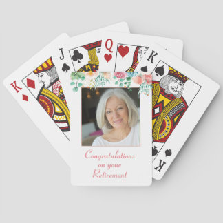 Persika och Grönt Blommigt Photo Pension spelar Ca Casinokort