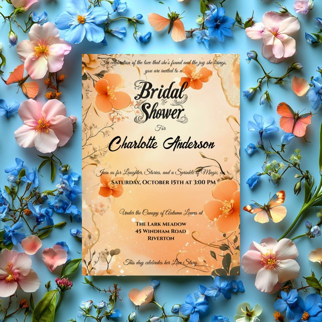 Persika och Guld Möhippa med Snöre-accenter Inbjudningar (Skapare uppladdad)