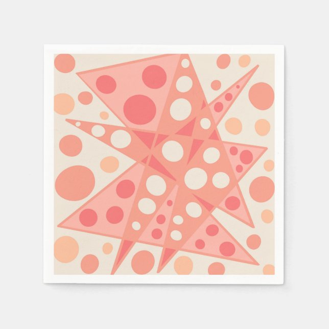 Persika- och korallform för abstrakt pappersservett (Framsidan)