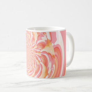 Persika och koralliga abstrakta vågor kaffemugg