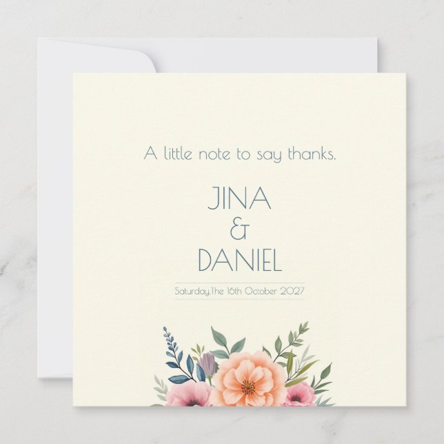 Persika och Kronblad Dröm Tack Kort (Framsida)