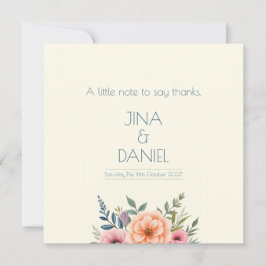 Persika och Kronblad Dröm Tack Kort