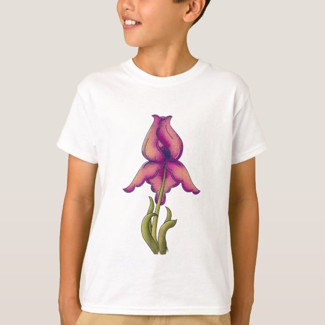 Persika och Lila Iris T Shirt (Framsida)