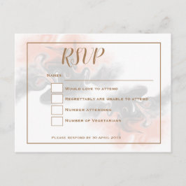 Persika och mjuk grått marble/Guld typography OSA Vykort