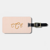 Persika och orange randig monogram