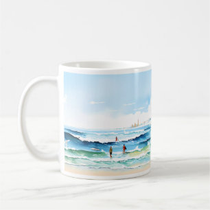Persika och våg kaffemugg