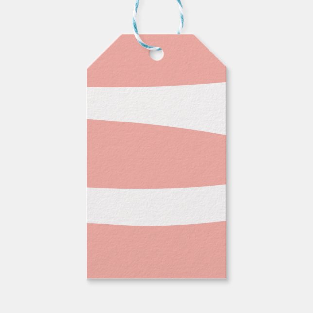 Persika och Vit Abstrakt Presentetikett (Framsidan)