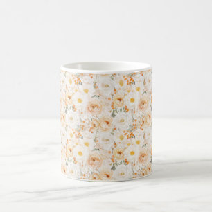 Persika Orange Blommor Kaffemugg