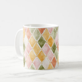 Persika Orange Grön Gul Rosé Rosa Abstrakt Kaffemugg