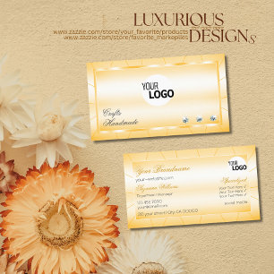 Persika Orange med diamanter och Logotyp Glamous Visitkort