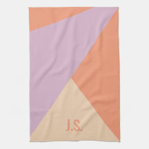 Persika Orange Och Lavendel Geometriska Färgblock