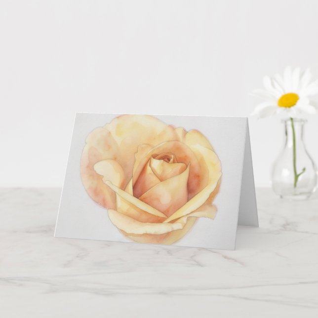 Persika Orange Ros Blomma Blommig Konst Notkort Kort (Liten växt)