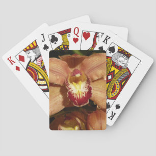 Persika Orchids med Blommigten Raindrops Casinokort