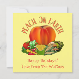 Persika på jorden Roligt julpunschkort för högtide Julkort