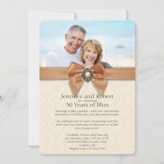 Persika Pärl 30-årsjubileum-inbjudan Inbjudningar (Framsida)