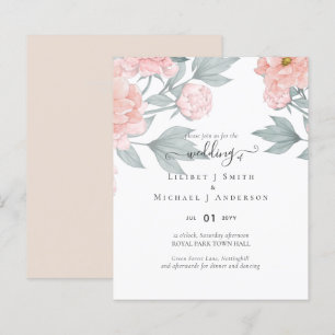 Persika Peonies Salvia Blommig Budget Bröllop