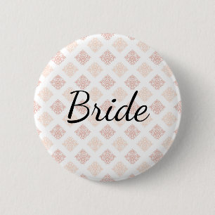 Persika Röda Damask Brud Knapp