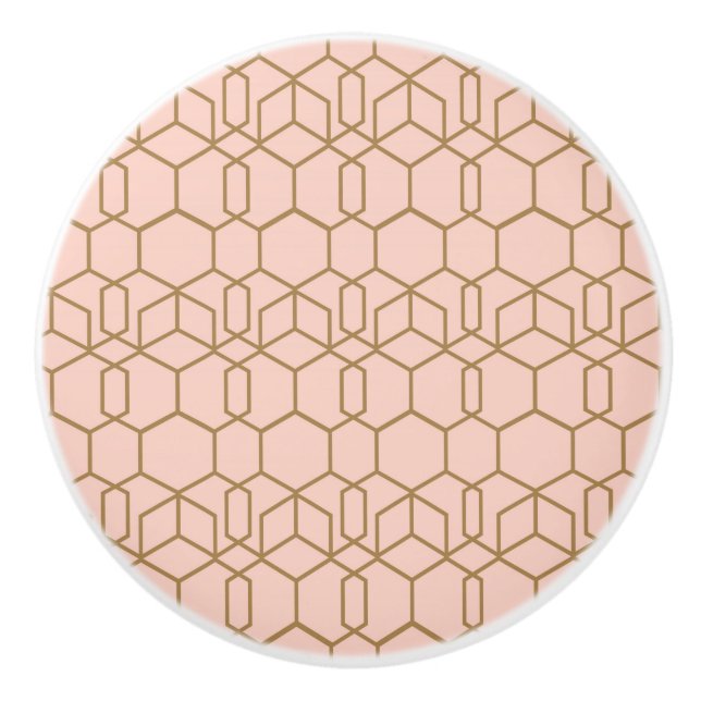 Persika Rodnad & Modern Boho Geometrisk Glam Knopp (Framsidan)