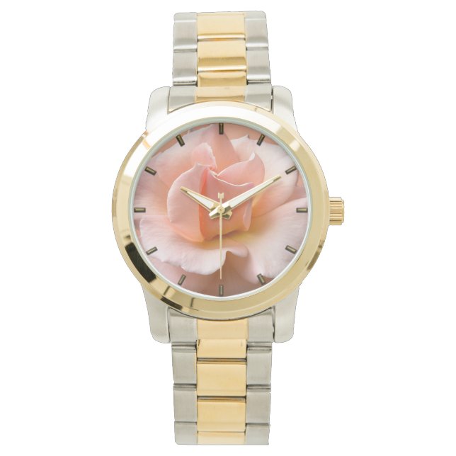 Persika Ros Urklocka Vildblomma Vildros Armklockor Armbandsur (Framsida)