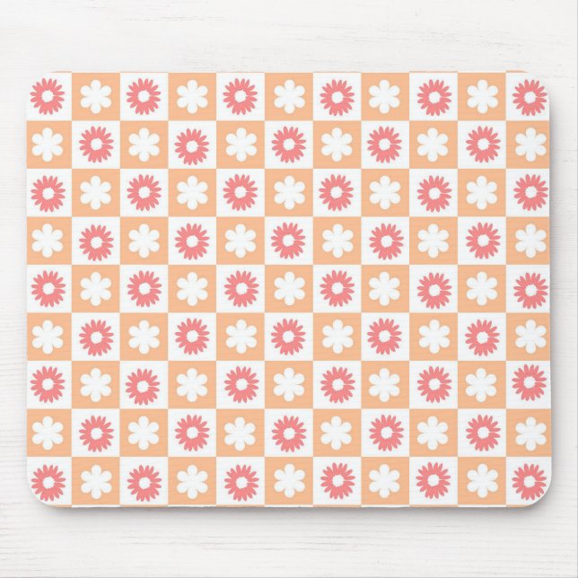 Persika Rosa - färdigt kontrollbord - modern återk Musmatta (Framsidan)