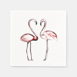 Persika Rosa Flamingos Flamingo Chic Trendig Pool Pappersservett