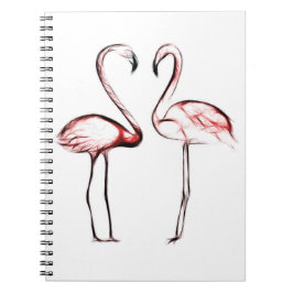 Persika Rosa Flamingos Flamingo Tropisk Anteckningsbok Med Spiral