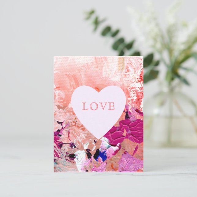 Persika Rosa KÄRLEKS Godis Hjärtat  Julkort (Stående Fram)