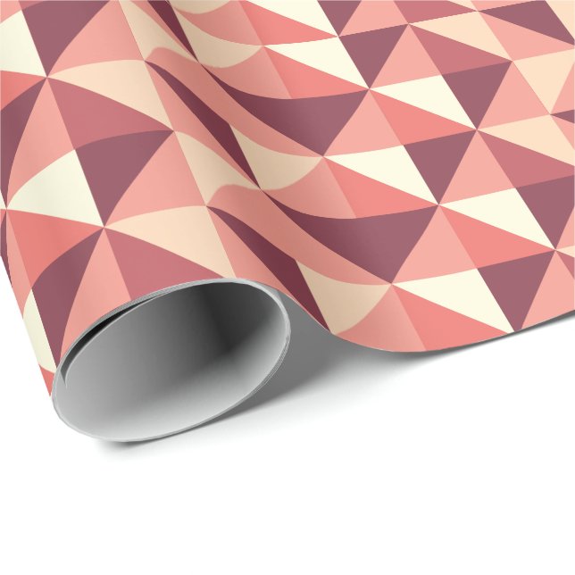 Persika Rosa Lila Triangle Geometric Presentpapper (Rullad Hörn)