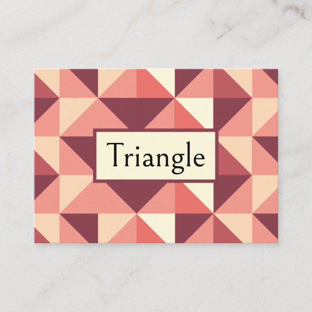 Persika Rosa Lila Triangle Geometric Visitkort (Framsida)