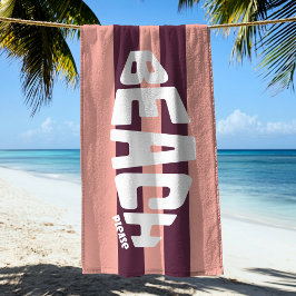Persika, Rosa och Lila Strimmad Beach Towel
