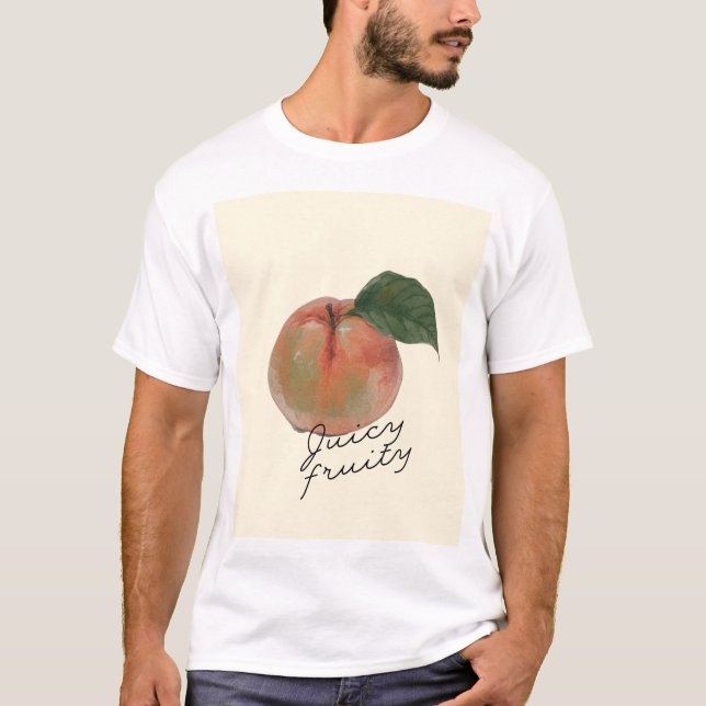 Persika ; Saftig & Fruktig  T Shirt (Framsida)