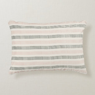 Persika Salvia Grön Minimalistisk Rand Boho Prydnadskudde