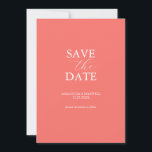 Persika Save The Date-inbjudan Spara Datumet<br><div class="desc">Meddela din förlovning med detta minimalistiska "save the date"-kort. Det har en blandning av klassisk och handskriven typografi i vitt över en enfärgad persikofärgad bakgrund. Använd mallfälten för att anpassa med ditt namn och bröllopsdatum. Du kan även anpassa färgerna för att passa ditt önskade bröllopstema. Välj mellan en mängd olika...</div>