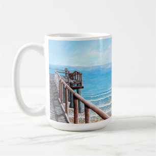 Persika som målar trärör Ocean Kaffemugg