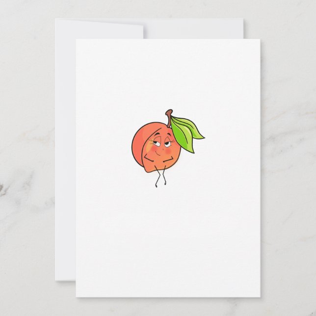 Persika, söta kinder, frukt tema inbjudningar (Framsida)