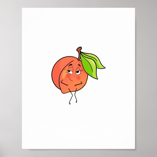 Persika, söta kinder, frukt tema poster (Framsidan)