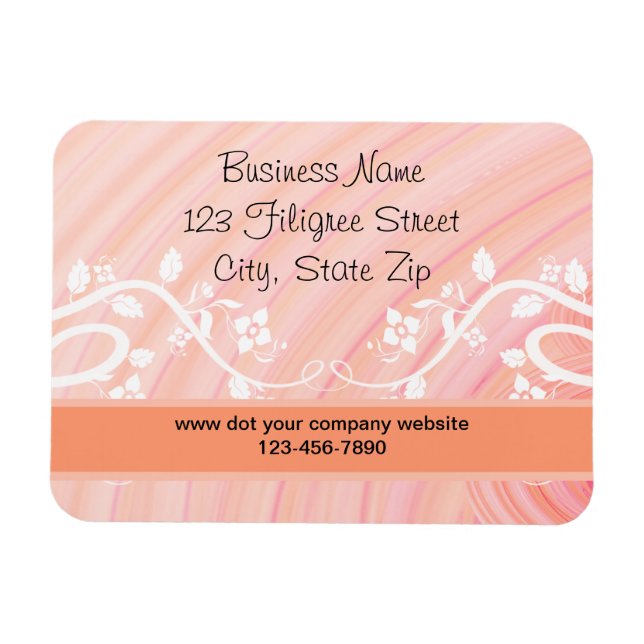 Persika Spiral, Filigree and Flowers Anpassningsba Magnet (Horisontell)