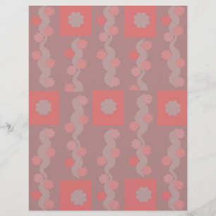 Persika Squiggle Blomma Scrapbookpapper