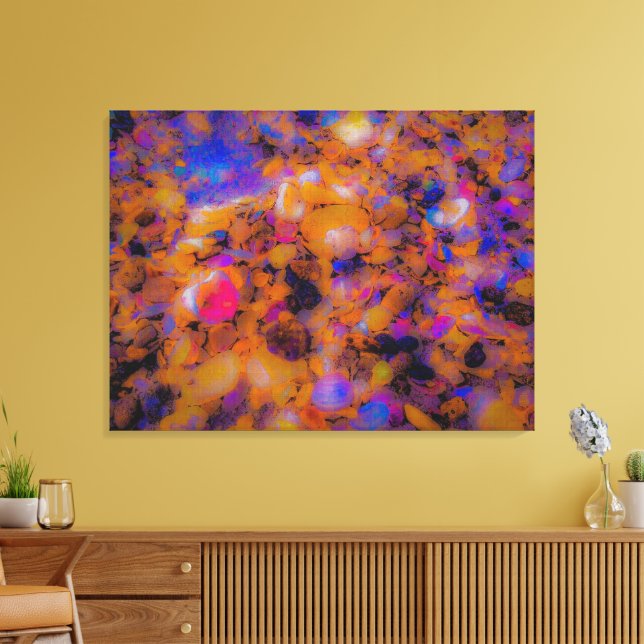 Persika, Sten och Snäckor Canvastryck (Insitu (Vardagsrum))