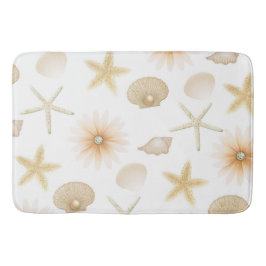 Persika Strand Snigelskal & Blommor Modern Glamour Badrumsmatta