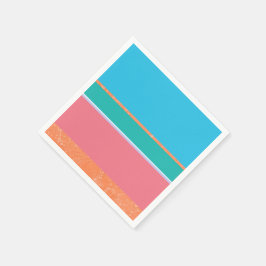 Persika Struktur med Coral och Teal Rand Pappersservett