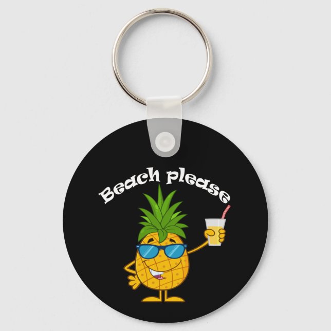 Persika, tack - Funny Pineapple T-Shirt Nyckelring (Framsida)