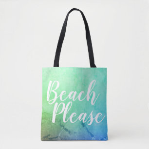 Persika - Teal Blue Ombre Beach Tygkasse