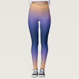 Persika till Indigo Gradient Elegant Ombre Atletis Leggings